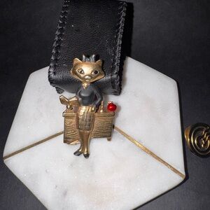 Gold and Black Fox Brooch